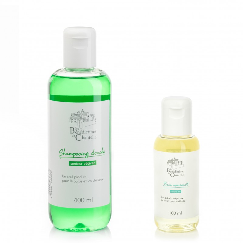 Vétiver pour homme et bain moussant au pin. Choisir sa fragrance et ses actifs sur mesure.