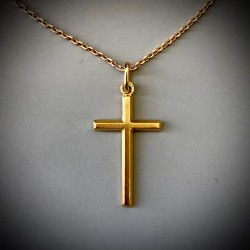 Golden cross pendant - French manufacturing