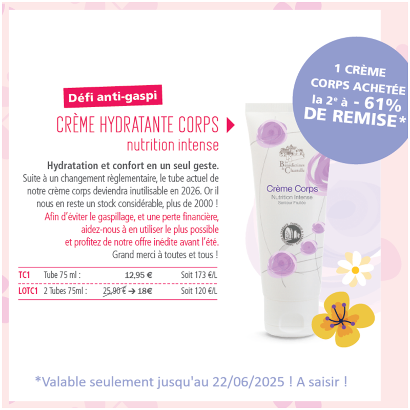 lot 2 crèmes corps pour anti gaspillage lot 2 crèmes corps pour anti gaspillage