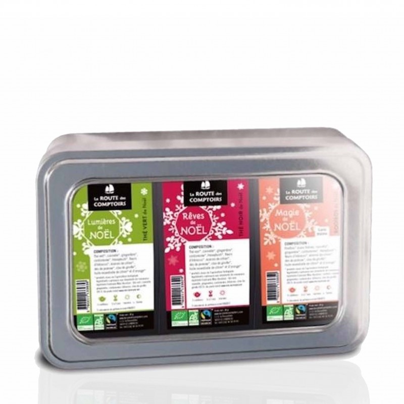 Coffret de 3 Sachets vrac de thés de Noel Coffret de 3 Sachets vrac de thés de Noel