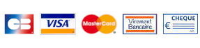 Logos paiements par cartes virement chèque